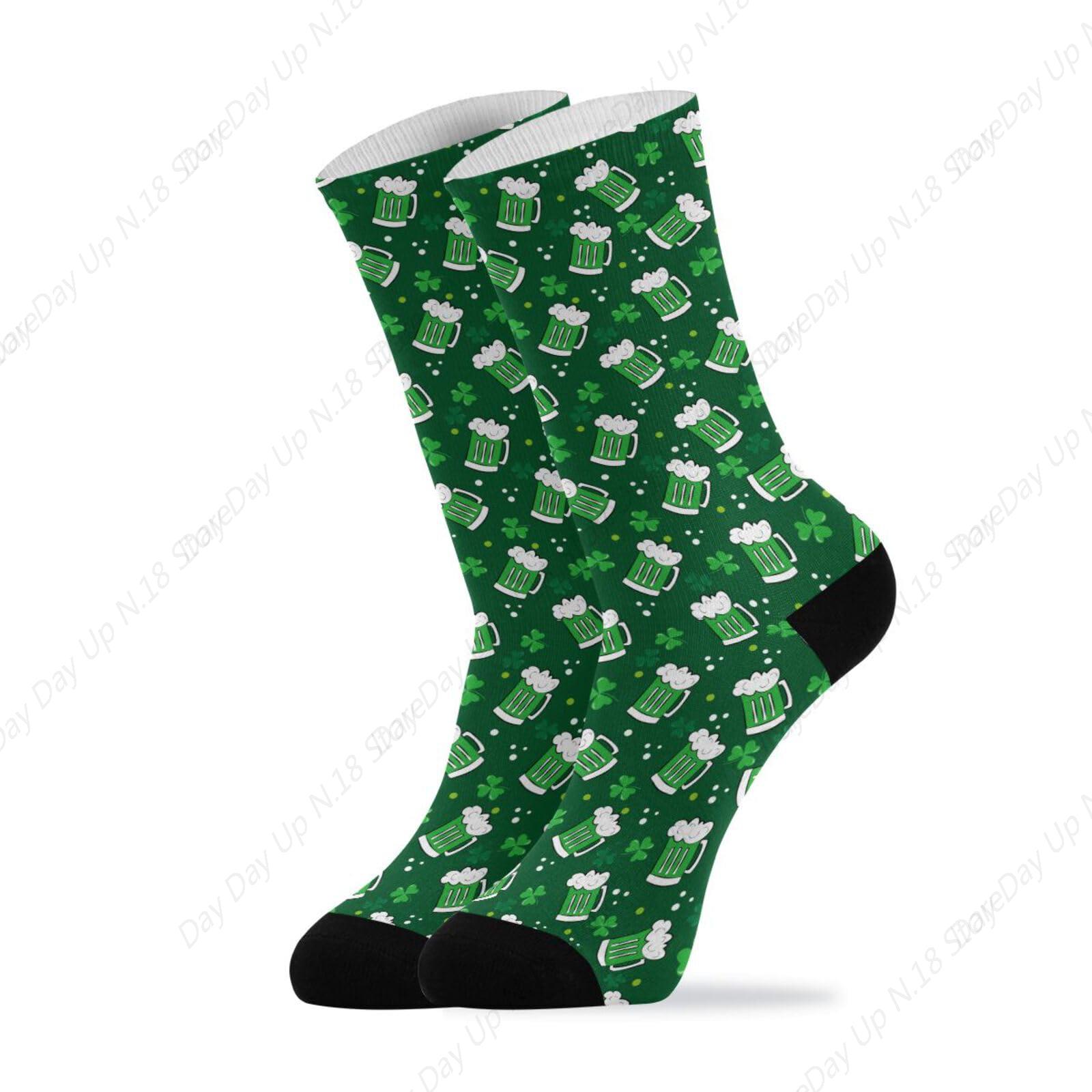 Cotton Crew Sock Pack - Hijau Clover Leaf bir St. Patrick's