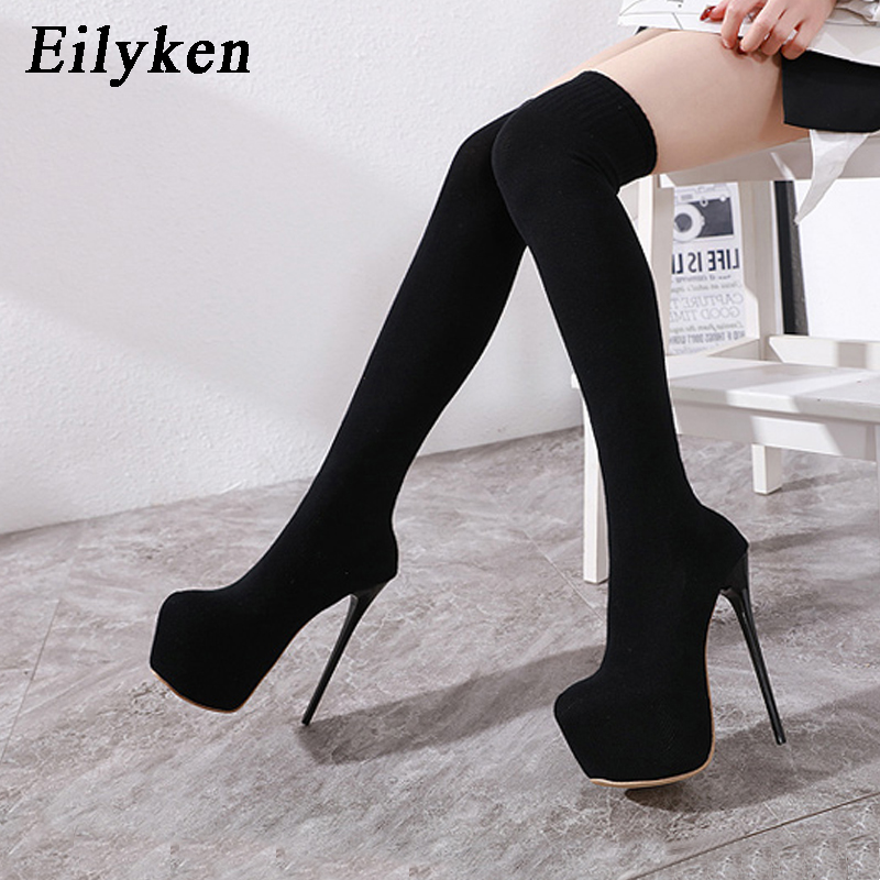Knee High Sock Women - Eilyken sepatu bot hak tinggi model