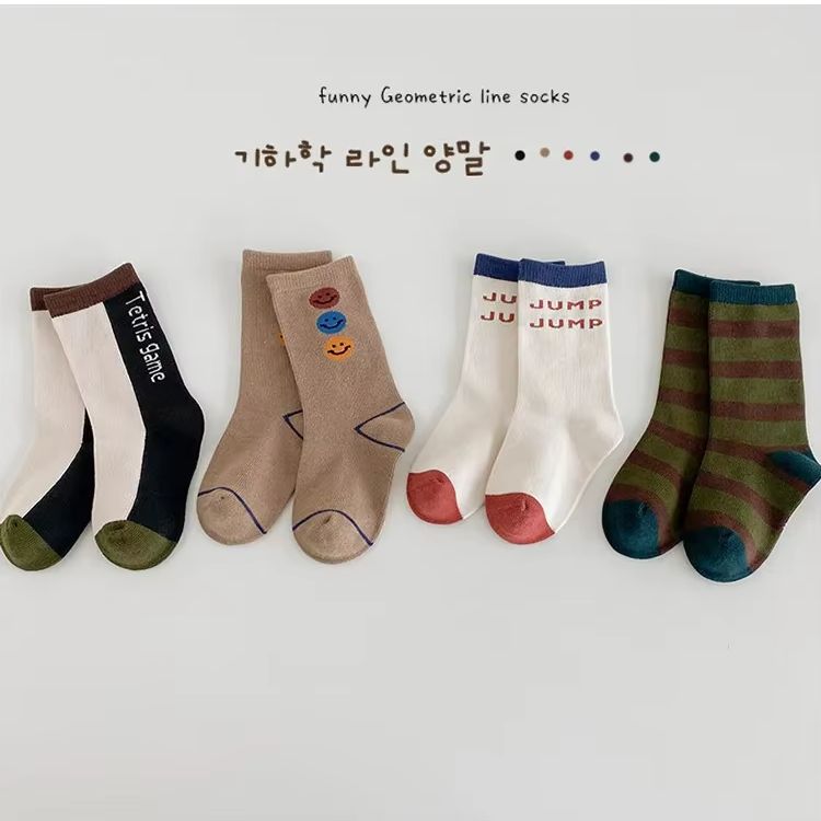 Cotton Crew Sock Pack - 3-12t kaus kaki anak laki-laki mode