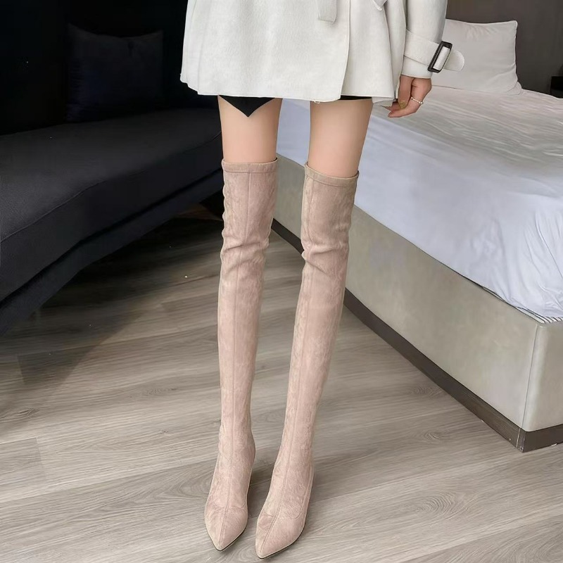 Knee High Sock Women - Sepatu Boots Wanita Seksi Model Ujung