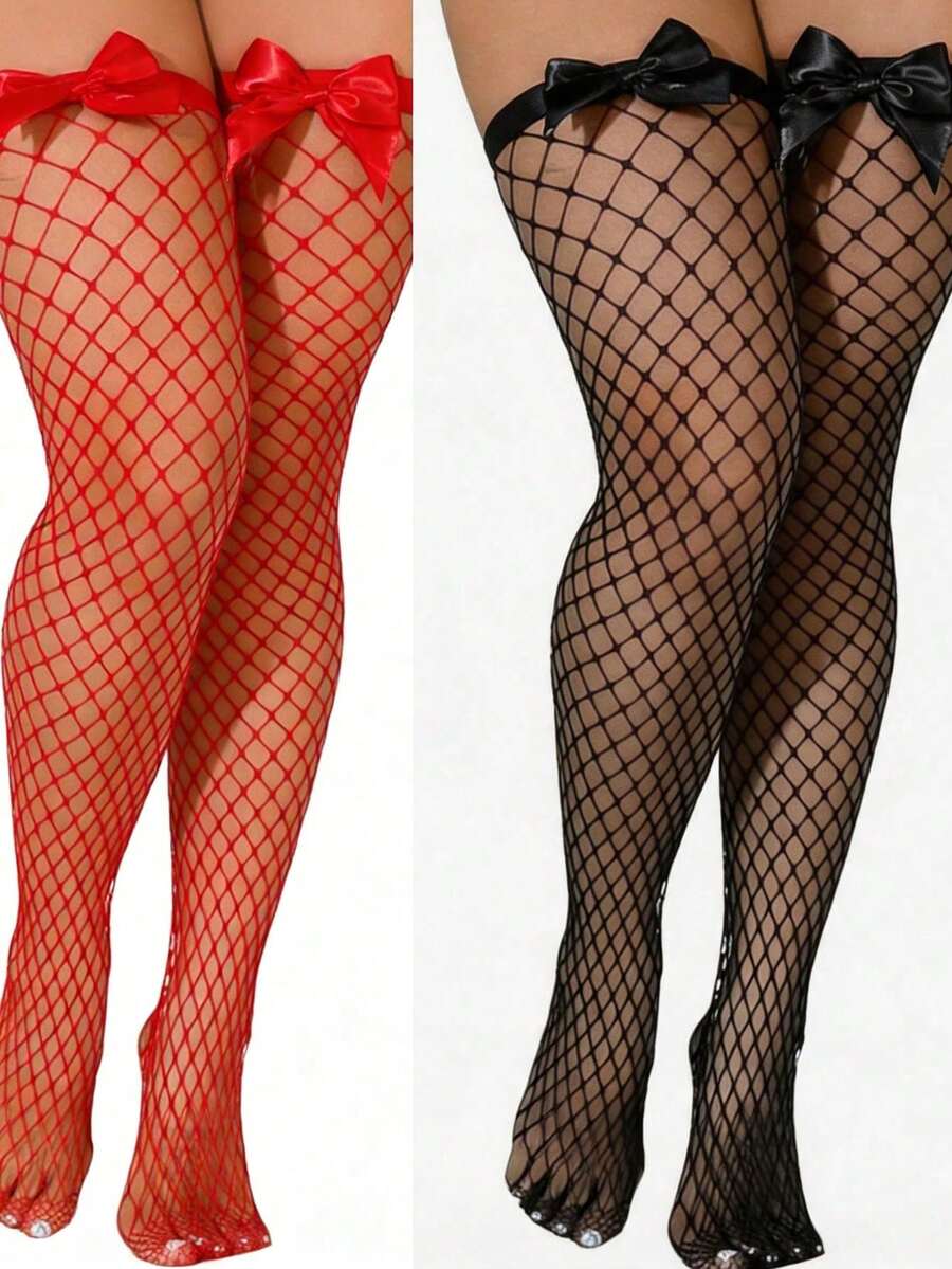 Knee High Sock Women - Stoking Jaring Ikan Hias Pita, Kaus