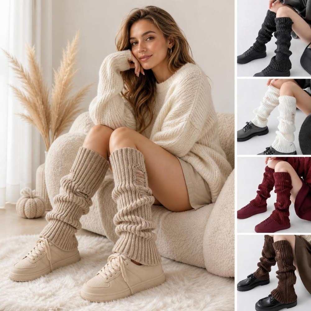 Penghangat Kaki Rajutan Hangat - Boot Sock Slouchy ulasan dan harga