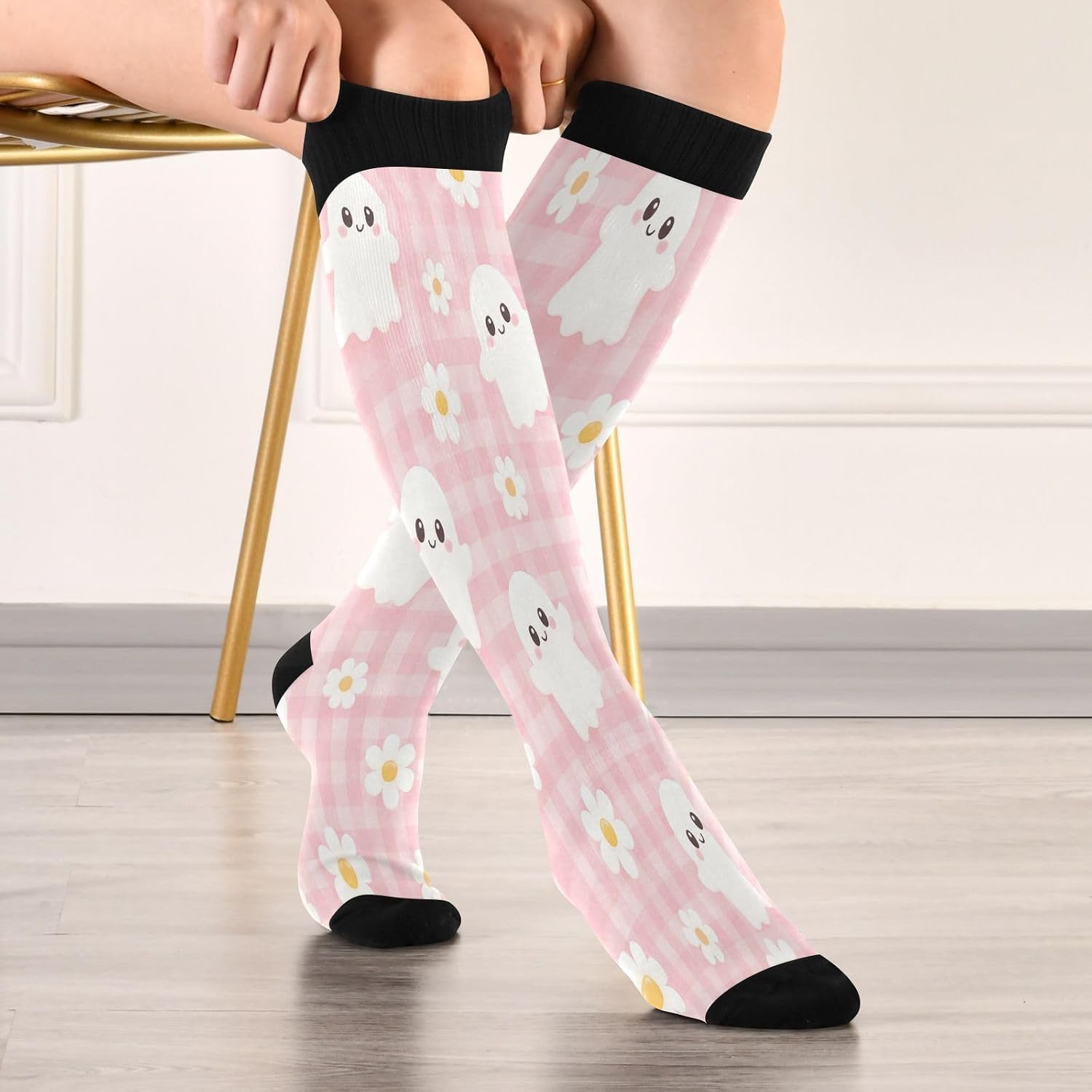 Kaus Kaki Kompresi Happy Hallo - Knee High Sock Women ulasan dan harga