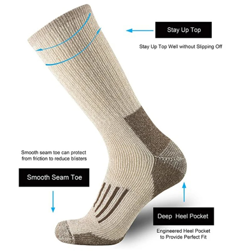 80% kaus kaki wol tebal hangat - Wool Hiking Sock ulasan dan harga